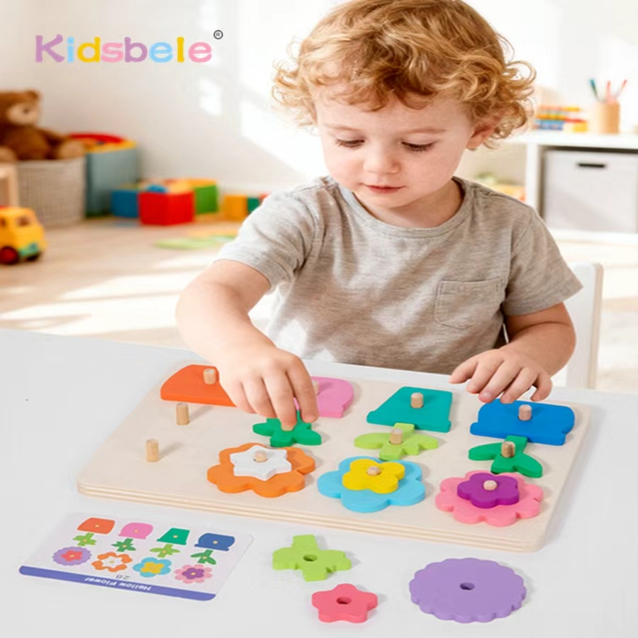 Kids Education Card - Настольная игра-головоломка Монтессори «сделай сам», деревянная