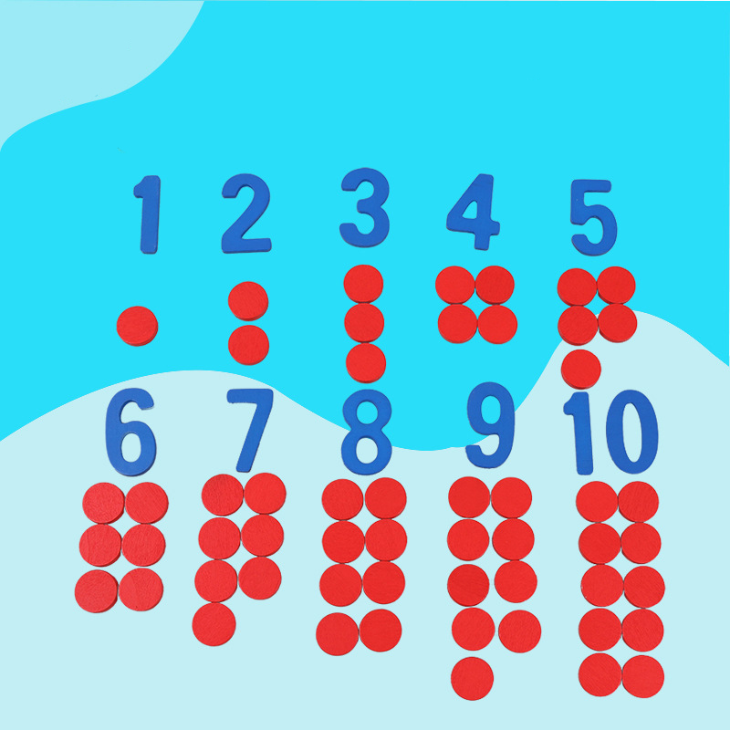 Math Manipulative Set - Детские деревянные познавательные карты Монтессори, математическая
