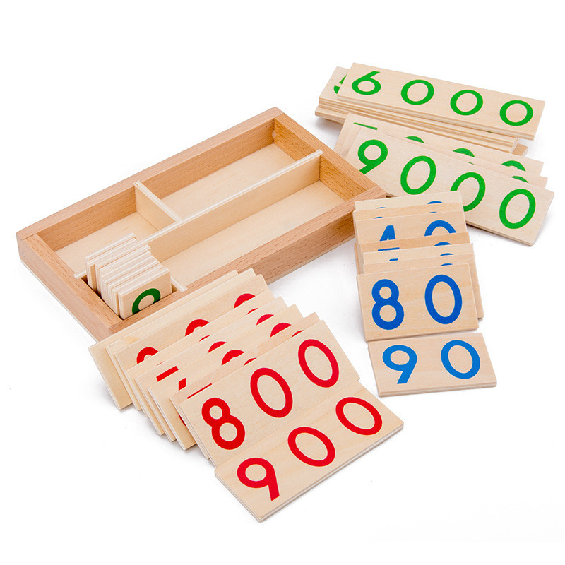 Math Manipulative Set - Деревянная карточка с цифрами 1-9000, обучающая