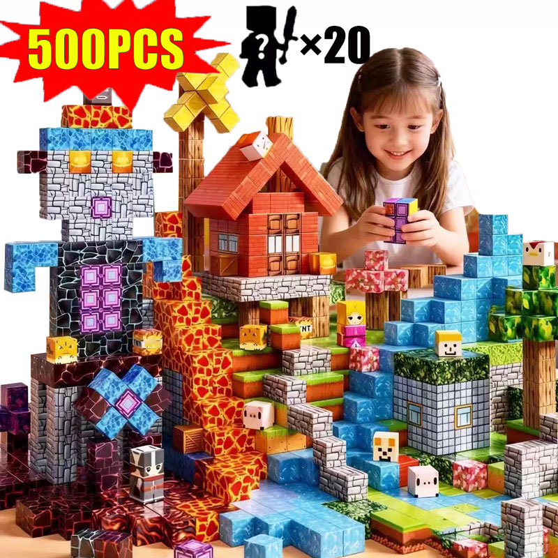 Kids Education World - Магнитные строительные блоки Mine World, 10-500
