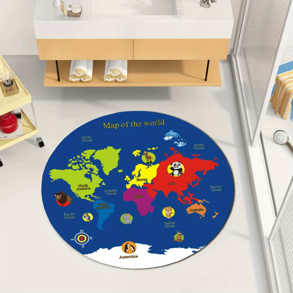 Круглый ковер с картой мира, ф – обзор и цена Kids Education World